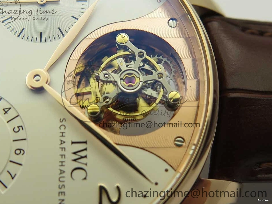 MIROTIME 0514 Portuguese Tourbillon IW5046 RG ZF Best Edition White Dial on Brown Leather Strap UrbanStyle 7144